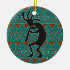 Zuidwesten Turquoise Kokopelli Tribal Design Keramisch Ornament