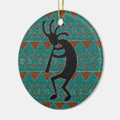 Zuidwesten Turquoise Kokopelli Tribal Design Keramisch Ornament (Links)