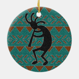 Zuidwesten Turquoise Kokopelli Tribal Design Keramisch Ornament