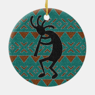 Zuidwesten Turquoise Kokopelli Tribal Design Keramisch Ornament