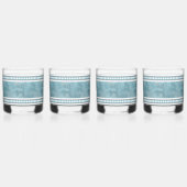 Zuidwesten Winter Herten Blauw en Wit Whisky Glas (Achterkant)