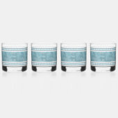 Zuidwesten Winter Herten Blauw en Wit Whisky Glas (Links)