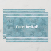 Zuidwesten Winter Herten Blauw Flat uitnodiging (Voorkant / Achterkant)