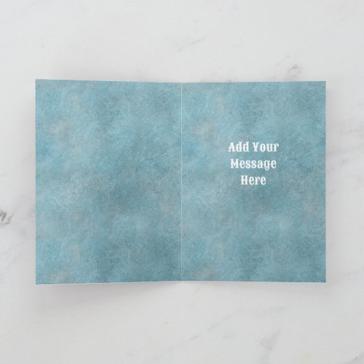 Zuidwesten Winter Herten Blauw Vakantie Groet Kaar Kaart (Binnen)