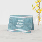 Zuidwesten Winter Herten Blauw Vakantie Groet Kaart (Gele Bloem)