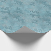 Zuidwesten Winter Herten Blauwe Petroglyphs Cadeaupapier (Hoek)