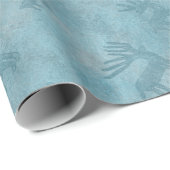 Zuidwesten Winter Herten Blauwe Petroglyphs Cadeaupapier (Rol Hoek)