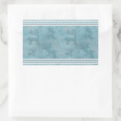 Zuidwesten Winter Herten en dennen Blauw en Wit Rechthoekige Sticker (Tas)