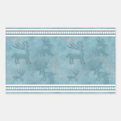 Zuidwesten Winter Herten en dennen Blauw en Wit Rechthoekige Sticker (Voorkant)