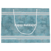 Zuidwesten Winter Herten en Geometrische dennen Bl Groot Cadeauzakje (Achterkant)