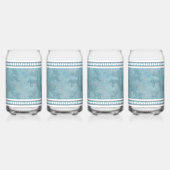 Zuidwesten Winter Herten Petroglyphs Blauw en Wit Blikvorm Glas (Rechts)