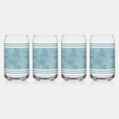 Zuidwesten Winter Herten Petroglyphs Blauw en Wit Blikvorm Glas (Voorkant)