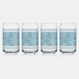 Zuidwesten Winter Herten Petroglyphs Blauw en Wit Blikvorm Glas