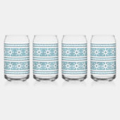 Zuidwesten Winter Sneeuwvlokken Blauw en Wit Blikvorm Glas (Voorkant)