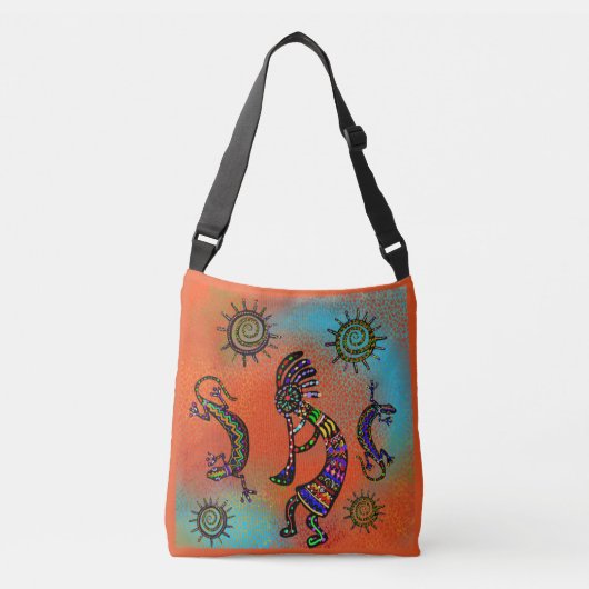 ZUIDWESTERS KOKOPELLI-KUNST CROSSBODY TAS (Voorkant)