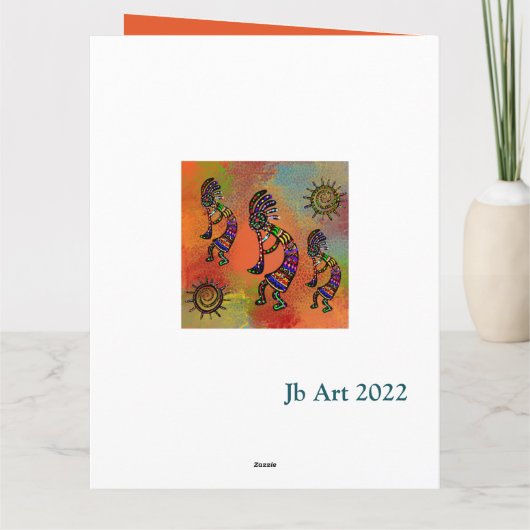 ZUIDWESTERS KOKOPELLI-KUNST        KAART (Achterkant)