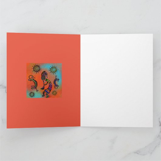 ZUIDWESTERS KOKOPELLI-KUNST   KAART (Binnen)