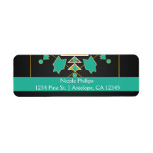Zuidwesters Turquoise Zwarte Gouden Adreslabels