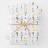 Zuidwesterse Cowgirl Bruiloft Inpakpapier Vel (In situ)