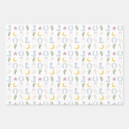 Zuidwesterse Cowgirl Bruiloft Inpakpapier Vel (Voorkant)