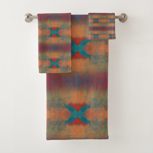 Zuidwesterse kunst geïnspireerd horizontaal patroo bad handdoek (Insitu)
