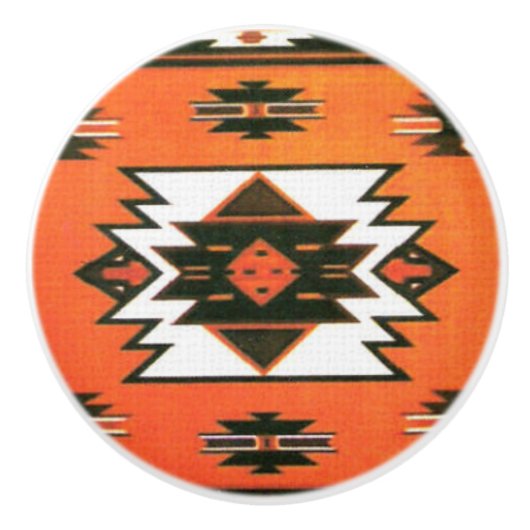 Zuidwesterse patroon plezier keramische knop (Voorkant)