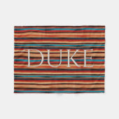 Zuidwesterse Serape Streep Huisdier Naam Fleece Deken (Voorkant (Horizontaal))