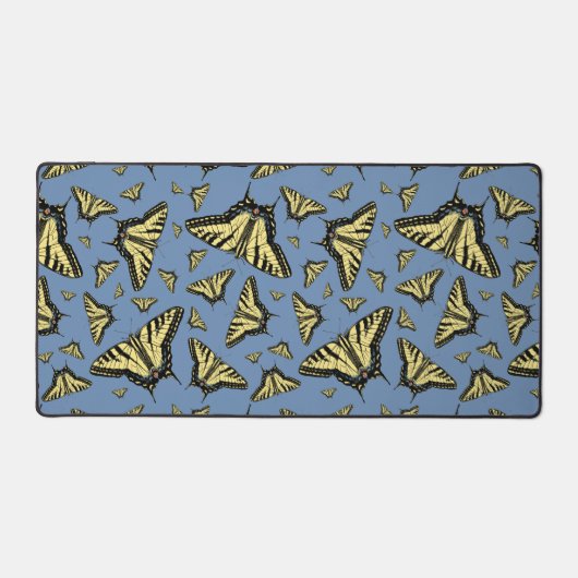 Zuidwestgele zwaluwstaart vlinder blauw bureaumat (Voorkant)