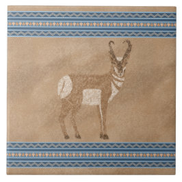 Zuidwestpronghorn Antelope met geometrische grens Tegeltje