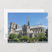 Zuidzijde van de kathedraal van Notre Dame Paris Briefkaart (Voorkant / Achterkant)
