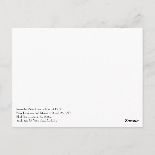 Zuidzijde van de kathedraal van Notre Dame Paris Briefkaart (Achterkant)