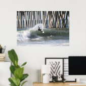 Zuidzijde van Huntiungton Beach Pier Poster (Thuiskantoor)