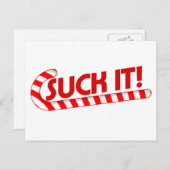 Zuig de Christmas Candy Cane Feestdagenkaart (Voorkant / Achterkant)