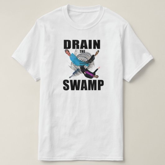 Zuig de zwarte en witte T-shirt uit de moeras (Design voorkant)