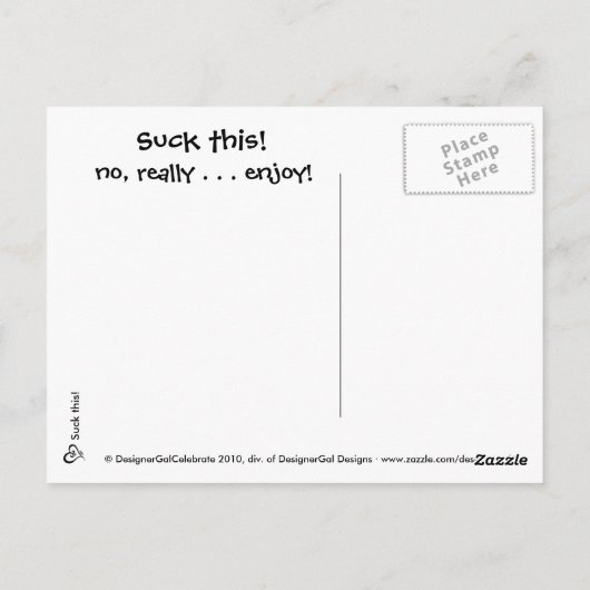 Zuig dit briefkaart! briefkaart (Achterkant)