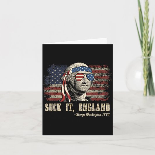 Zuig engeland grappig 4 juli george washington kaart (Voorkant)