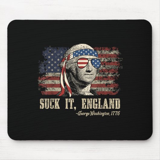 Zuig engeland grappig 4 juli george washington muismat (Voorkant)