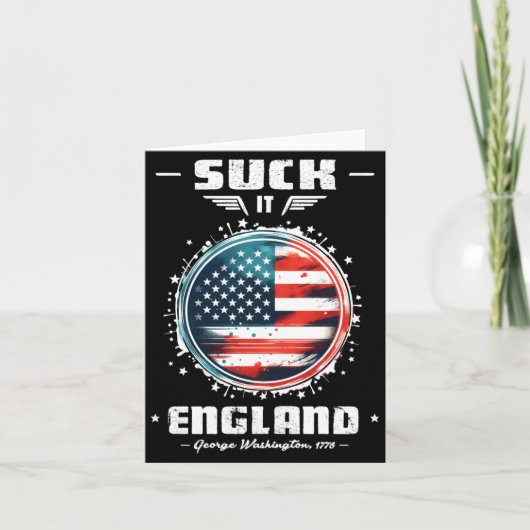Zuig Engeland Grappig 4 juli Oprichters Kaart (Voorkant)