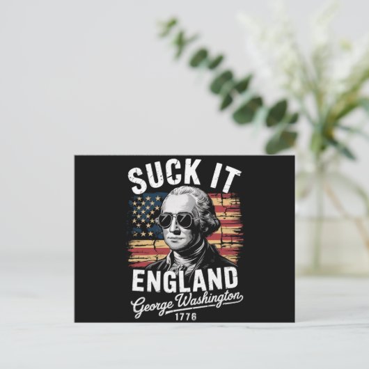 Zuig het Engeland 4 juli George Washington 1776 Briefkaart (Staand voorkant)