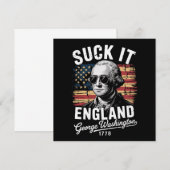 Zuig het Engeland 4 juli George Washington 1776 Kaart (Voorkant / Achterkant)