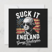 Zuig het Engeland 4 juli George Washington 1776 Kaart (Voorkant)