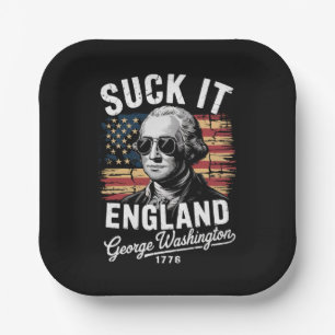 Zuig het Engeland 4 juli George Washington 1776 Papieren Bordje