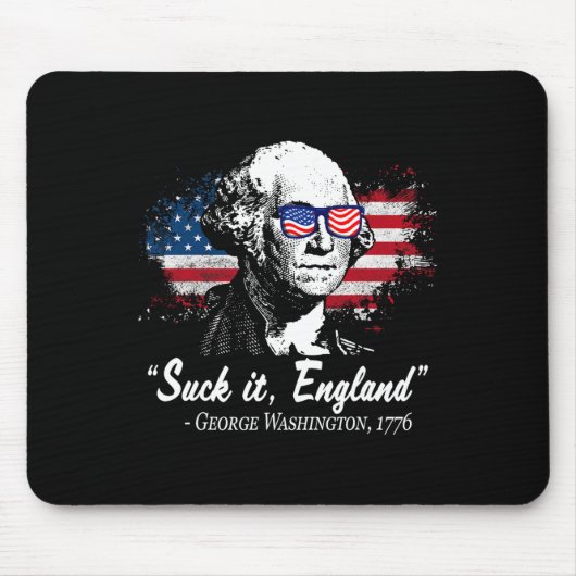 Zuig-het Engeland Grappige 4 juli George Washingto Muismat (Voorkant)
