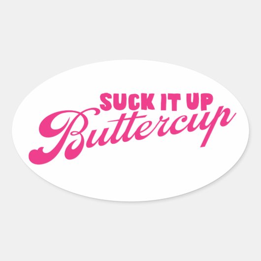 Zuig het op Buttercup Sticker Roze (Voorkant)