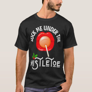 Zuig me onder de Mistletoe Rainbow Xmas Pride T-shirt