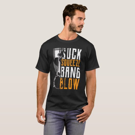 Zuig Squeeze Bang & Blow Auto en Motorfiets T-shirt (Voorkant volledig)