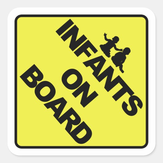 Zuigelingen aan boord vierkante sticker (Voorkant)