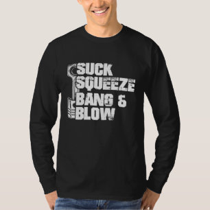 Zuigen Knijpen Knallen Blazen Monteur Auto Zuiger T-shirt