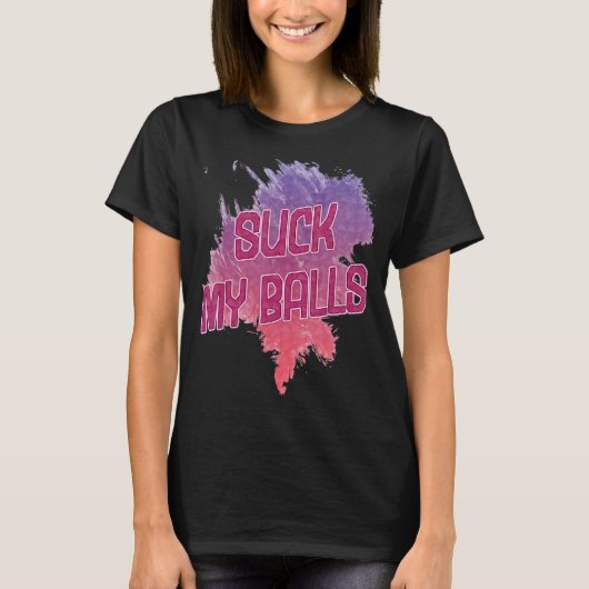 Zuigen Mijn Ballen Bubble Tea Gezegde Humor T-shirt (Voorkant)