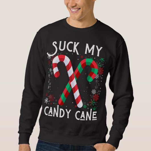 Zuigen Mijn Candy Cane Lelijke Kersttrui Trui (Voorkant)